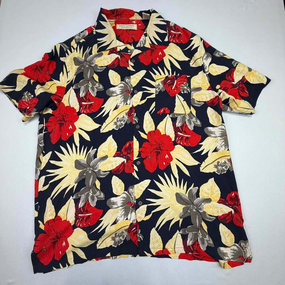Island Republic Vintage XXL 100% Silk Hawaiian Floral Aloha Shirt